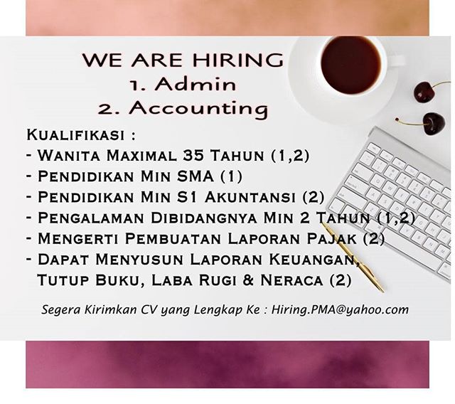 Lowongan Kerja Admin & Accounting