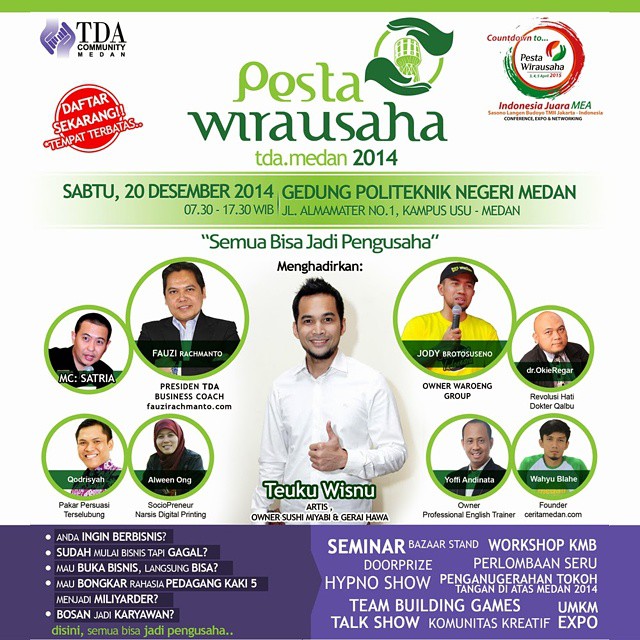 Pesta Wirausaha Tangan Diatas (TDA) 2014 di Medan