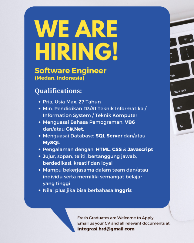 Lowongan Kerja Software Engineer